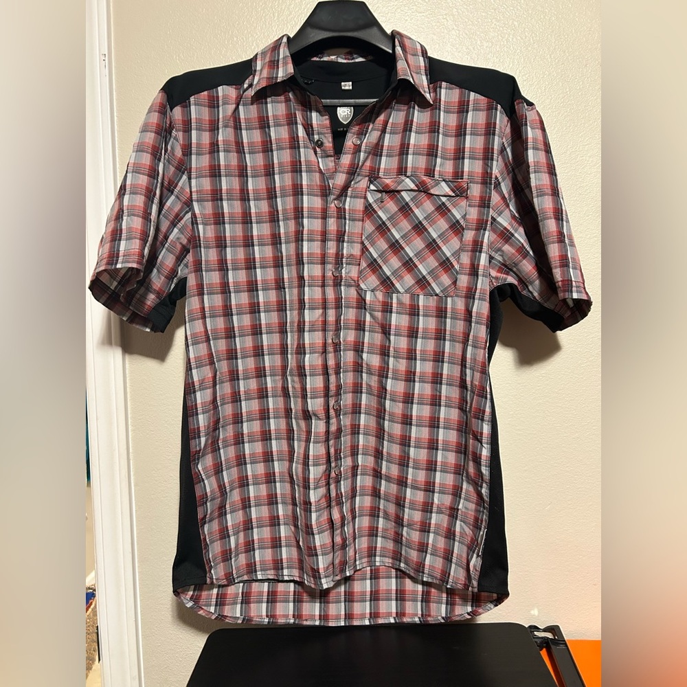 Club Ride Apparel Red Plaid Casual Button Down Shirt- size l